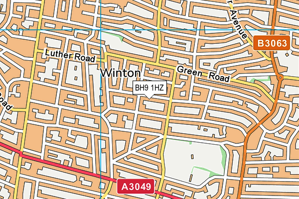 BH9 1HZ map - OS VectorMap District (Ordnance Survey) BH9 1HZ map - OS VectorMap District (Ordnance Survey)