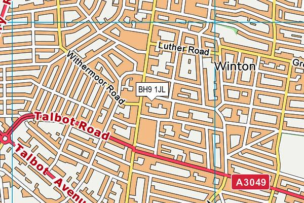 BH9 1JL map - OS VectorMap District (Ordnance Survey)
