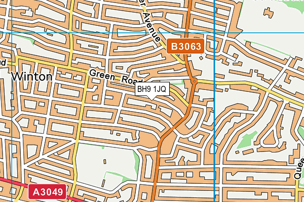 BH9 1JQ map - OS VectorMap District (Ordnance Survey) BH9 1JQ map - OS VectorMap District (Ordnance Survey)