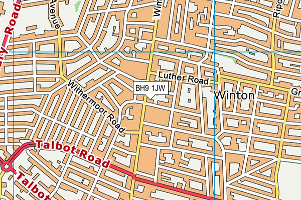 BH9 1JW map - OS VectorMap District (Ordnance Survey) BH9 1JW map - OS VectorMap District (Ordnance Survey)