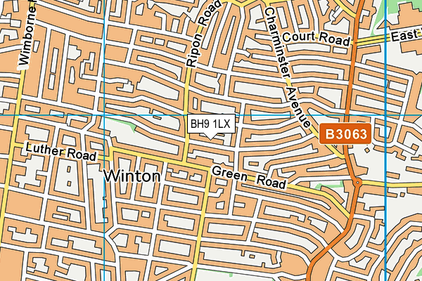 BH9 1LX map - OS VectorMap District (Ordnance Survey) BH9 1LX map - OS VectorMap District (Ordnance Survey)