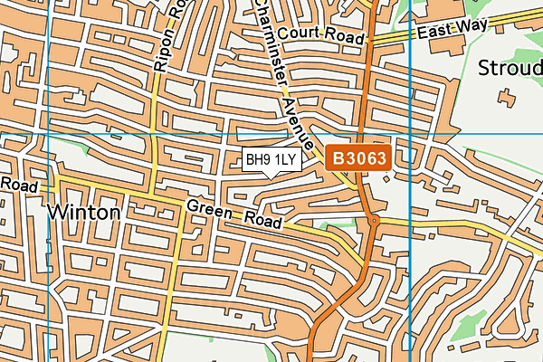BH9 1LY map - OS VectorMap District (Ordnance Survey) BH9 1LY map - OS VectorMap District (Ordnance Survey)