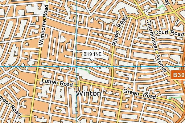 BH9 1NE map - OS VectorMap District (Ordnance Survey) BH9 1NE map - OS VectorMap District (Ordnance Survey)