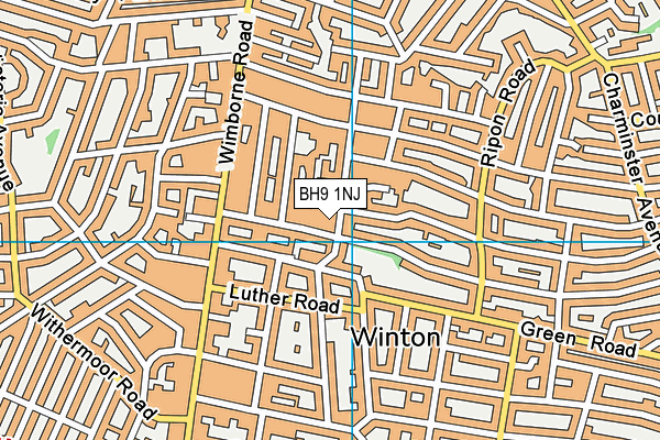 BH9 1NJ map - OS VectorMap District (Ordnance Survey) BH9 1NJ map - OS VectorMap District (Ordnance Survey)