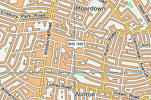 BH9 1NN map - OS VectorMap District (Ordnance Survey)