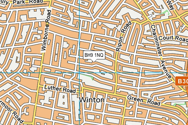 BH9 1NQ map - OS VectorMap District (Ordnance Survey) BH9 1NQ map - OS VectorMap District (Ordnance Survey)