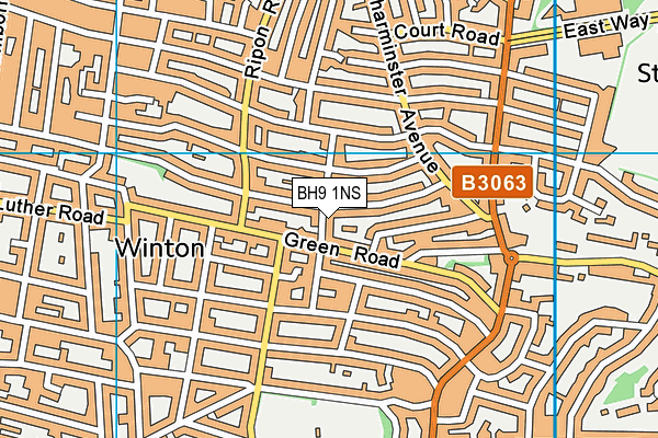 BH9 1NS map - OS VectorMap District (Ordnance Survey)