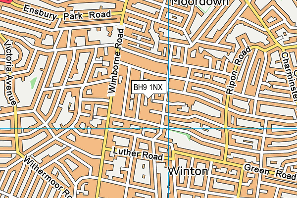 BH9 1NX map - OS VectorMap District (Ordnance Survey) BH9 1NX map - OS VectorMap District (Ordnance Survey)