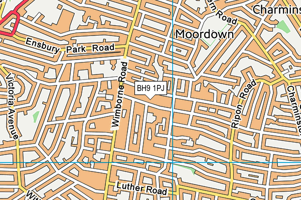 BH9 1PJ map - OS VectorMap District (Ordnance Survey) BH9 1PJ map - OS VectorMap District (Ordnance Survey)