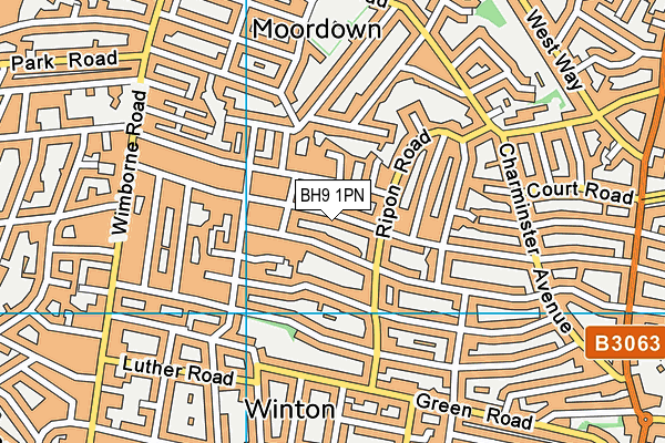 BH9 1PN map - OS VectorMap District (Ordnance Survey) BH9 1PN map - OS VectorMap District (Ordnance Survey)