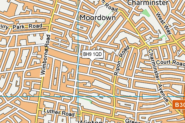 BH9 1QD map - OS VectorMap District (Ordnance Survey) BH9 1QD map - OS VectorMap District (Ordnance Survey)