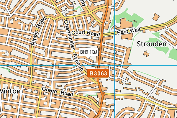 BH9 1QJ map - OS VectorMap District (Ordnance Survey) BH9 1QJ map - OS VectorMap District (Ordnance Survey)