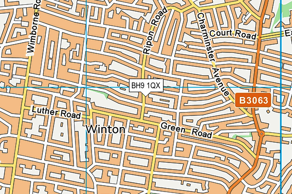 BH9 1QX map - OS VectorMap District (Ordnance Survey) BH9 1QX map - OS VectorMap District (Ordnance Survey)