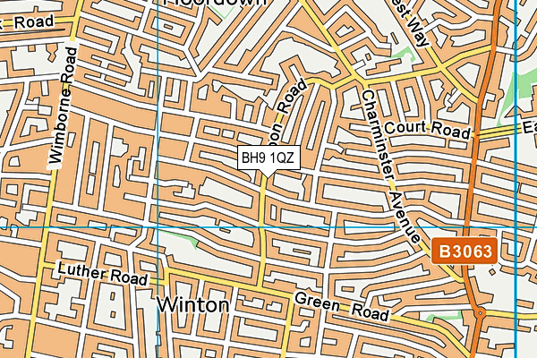 BH9 1QZ map - OS VectorMap District (Ordnance Survey) BH9 1QZ map - OS VectorMap District (Ordnance Survey)