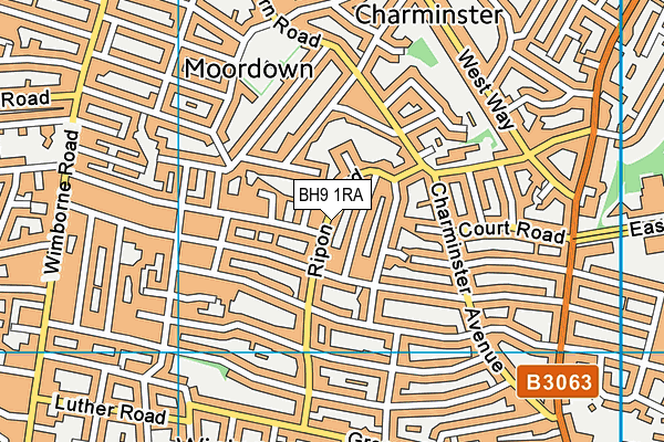 BH9 1RA map - OS VectorMap District (Ordnance Survey) BH9 1RA map - OS VectorMap District (Ordnance Survey)