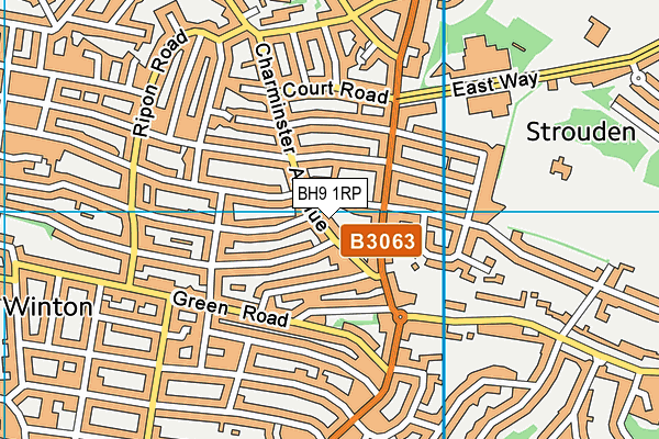 BH9 1RP map - OS VectorMap District (Ordnance Survey) BH9 1RP map - OS VectorMap District (Ordnance Survey)