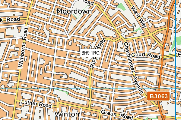 BH9 1RQ map - OS VectorMap District (Ordnance Survey) BH9 1RQ map - OS VectorMap District (Ordnance Survey)