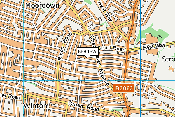 BH9 1RW map - OS VectorMap District (Ordnance Survey) BH9 1RW map - OS VectorMap District (Ordnance Survey)