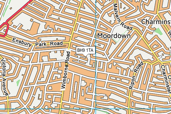 BH9 1TA map - OS VectorMap District (Ordnance Survey) BH9 1TA map - OS VectorMap District (Ordnance Survey)