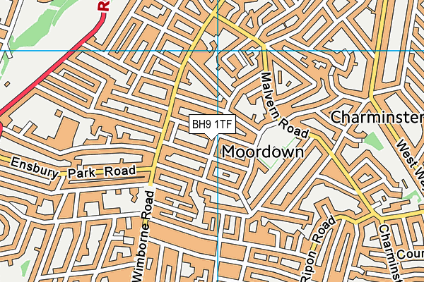 BH9 1TF map - OS VectorMap District (Ordnance Survey) BH9 1TF map - OS VectorMap District (Ordnance Survey)