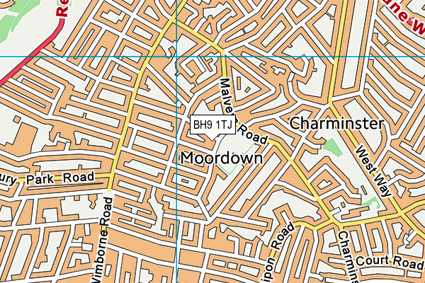 BH9 1TJ map - OS VectorMap District (Ordnance Survey) BH9 1TJ map - OS VectorMap District (Ordnance Survey)