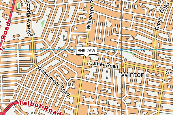 BH9 2AW map - OS VectorMap District (Ordnance Survey) BH9 2AW map - OS VectorMap District (Ordnance Survey)