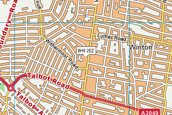 BH9 2EZ map - OS VectorMap District (Ordnance Survey)