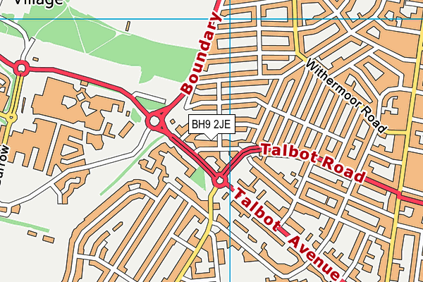 BH9 2JE map - OS VectorMap District (Ordnance Survey) BH9 2JE map - OS VectorMap District (Ordnance Survey)