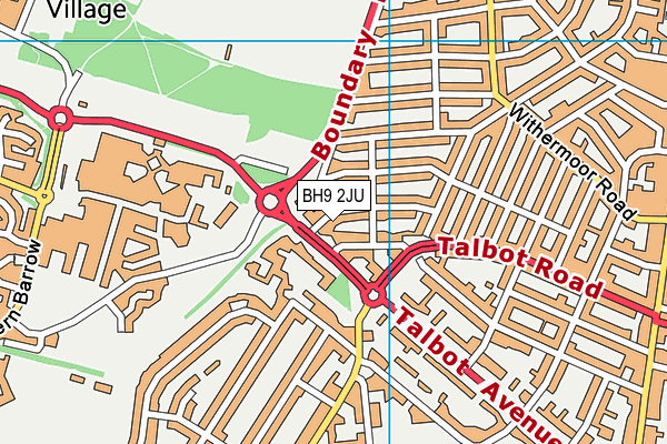 BH9 2JU map - OS VectorMap District (Ordnance Survey)