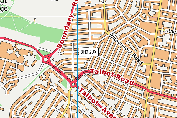 BH9 2JX map - OS VectorMap District (Ordnance Survey) BH9 2JX map - OS VectorMap District (Ordnance Survey)