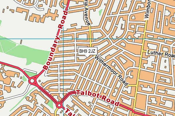 BH9 2JZ map - OS VectorMap District (Ordnance Survey)