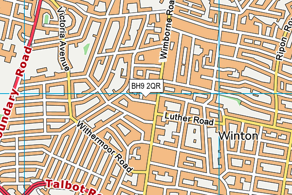 BH9 2QR map - OS VectorMap District (Ordnance Survey) BH9 2QR map - OS VectorMap District (Ordnance Survey)
