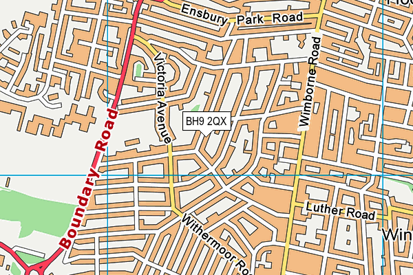 BH9 2QX map - OS VectorMap District (Ordnance Survey)