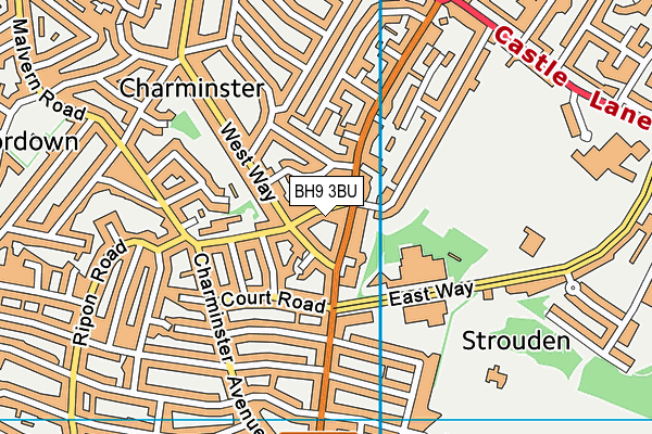 BH9 3BU map - OS VectorMap District (Ordnance Survey) BH9 3BU map - OS VectorMap District (Ordnance Survey)