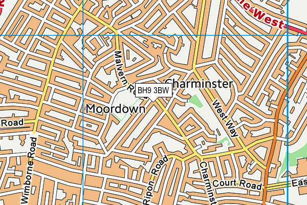 BH9 3BW map - OS VectorMap District (Ordnance Survey) BH9 3BW map - OS VectorMap District (Ordnance Survey)