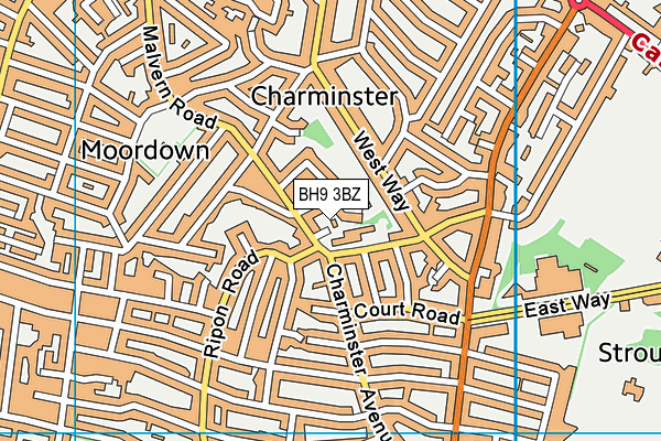 BH9 3BZ map - OS VectorMap District (Ordnance Survey) BH9 3BZ map - OS VectorMap District (Ordnance Survey)