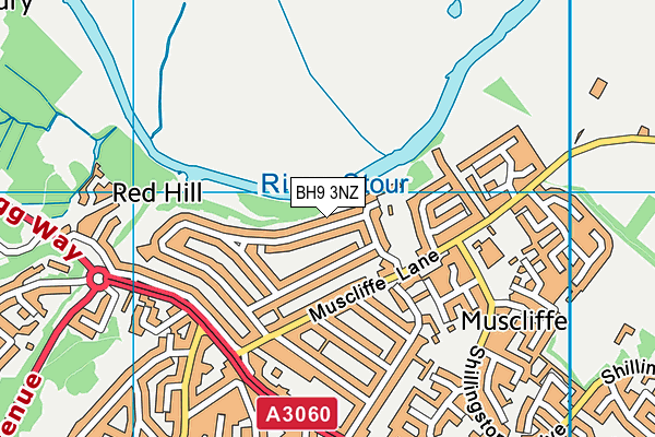 BH9 3NZ map - OS VectorMap District (Ordnance Survey)