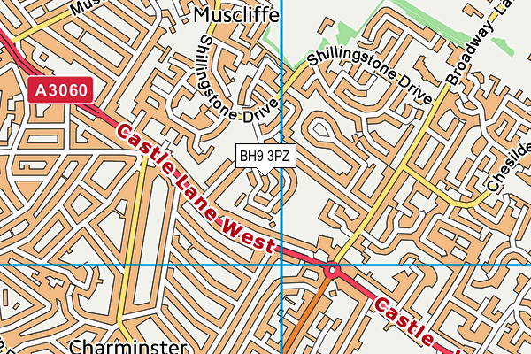 BH9 3PZ map - OS VectorMap District (Ordnance Survey) BH9 3PZ map - OS VectorMap District (Ordnance Survey)