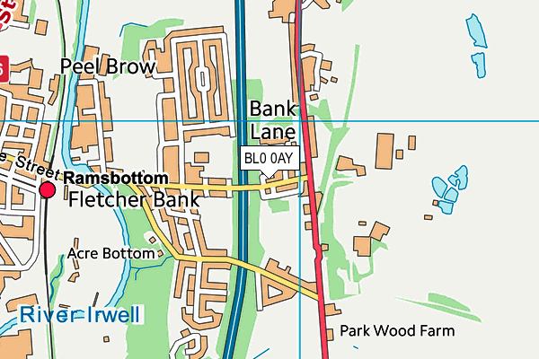 BL0 0AY map - OS VectorMap District (Ordnance Survey) BL0 0AY map - OS VectorMap District (Ordnance Survey)