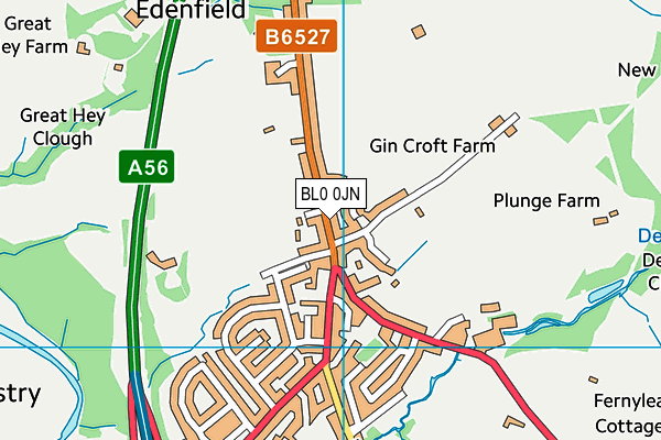 BL0 0JN map - OS VectorMap District (Ordnance Survey) BL0 0JN map - OS VectorMap District (Ordnance Survey)