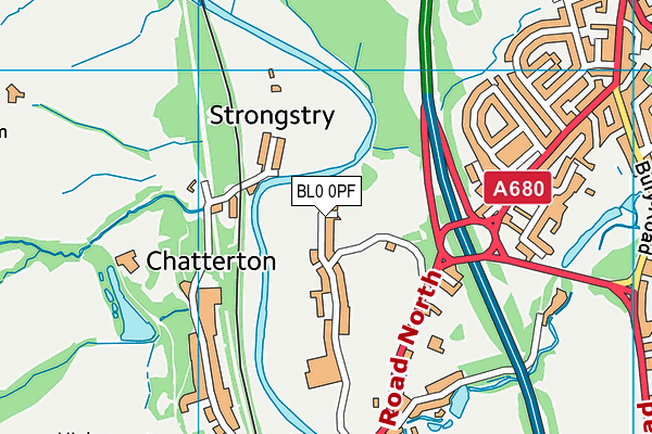 BL0 0PF map - OS VectorMap District (Ordnance Survey)