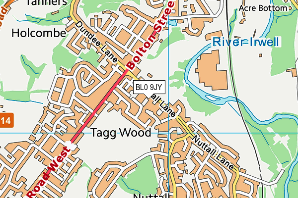 BL0 9JY map - OS VectorMap District (Ordnance Survey) BL0 9JY map - OS VectorMap District (Ordnance Survey)