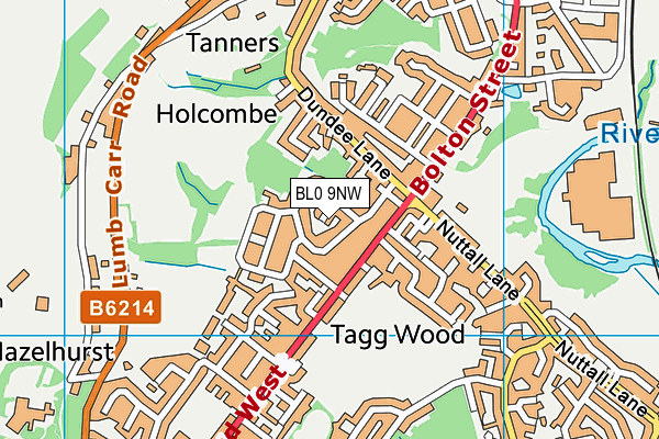 BL0 9NW map - OS VectorMap District (Ordnance Survey)
