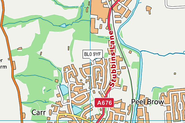 BL0 9YF map - OS VectorMap District (Ordnance Survey) BL0 9YF map - OS VectorMap District (Ordnance Survey)