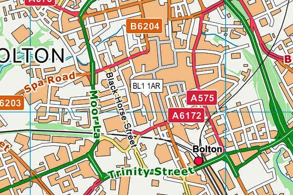 BL1 1AR map - OS VectorMap District (Ordnance Survey) BL1 1AR map - OS VectorMap District (Ordnance Survey)