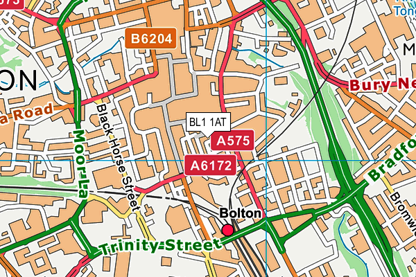 BL1 1AT map - OS VectorMap District (Ordnance Survey) BL1 1AT map - OS VectorMap District (Ordnance Survey)