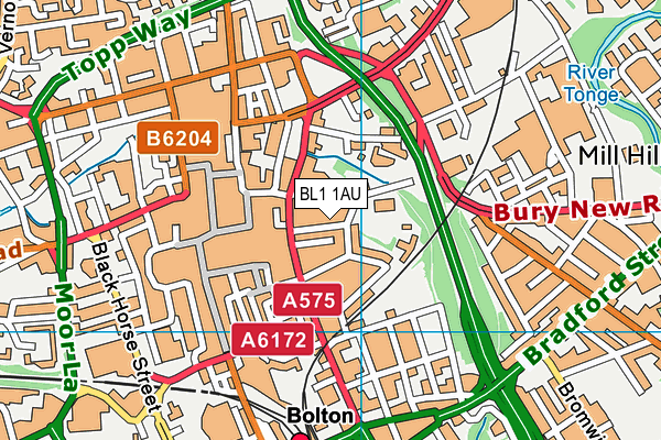 BL1 1AU map - OS VectorMap District (Ordnance Survey) BL1 1AU map - OS VectorMap District (Ordnance Survey)