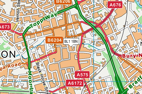 BL1 1BN map - OS VectorMap District (Ordnance Survey) BL1 1BN map - OS VectorMap District (Ordnance Survey)