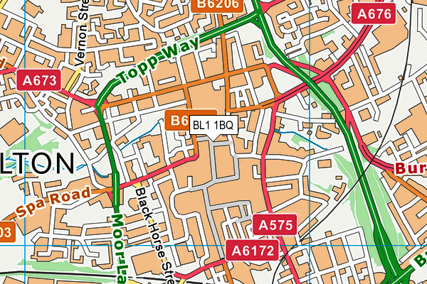 BL1 1BQ map - OS VectorMap District (Ordnance Survey)
