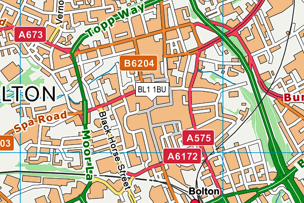 BL1 1BU map - OS VectorMap District (Ordnance Survey) BL1 1BU map - OS VectorMap District (Ordnance Survey)